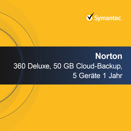 Norton 360 Deluxe, 50 GB cloud backup, 5 devices 1 year